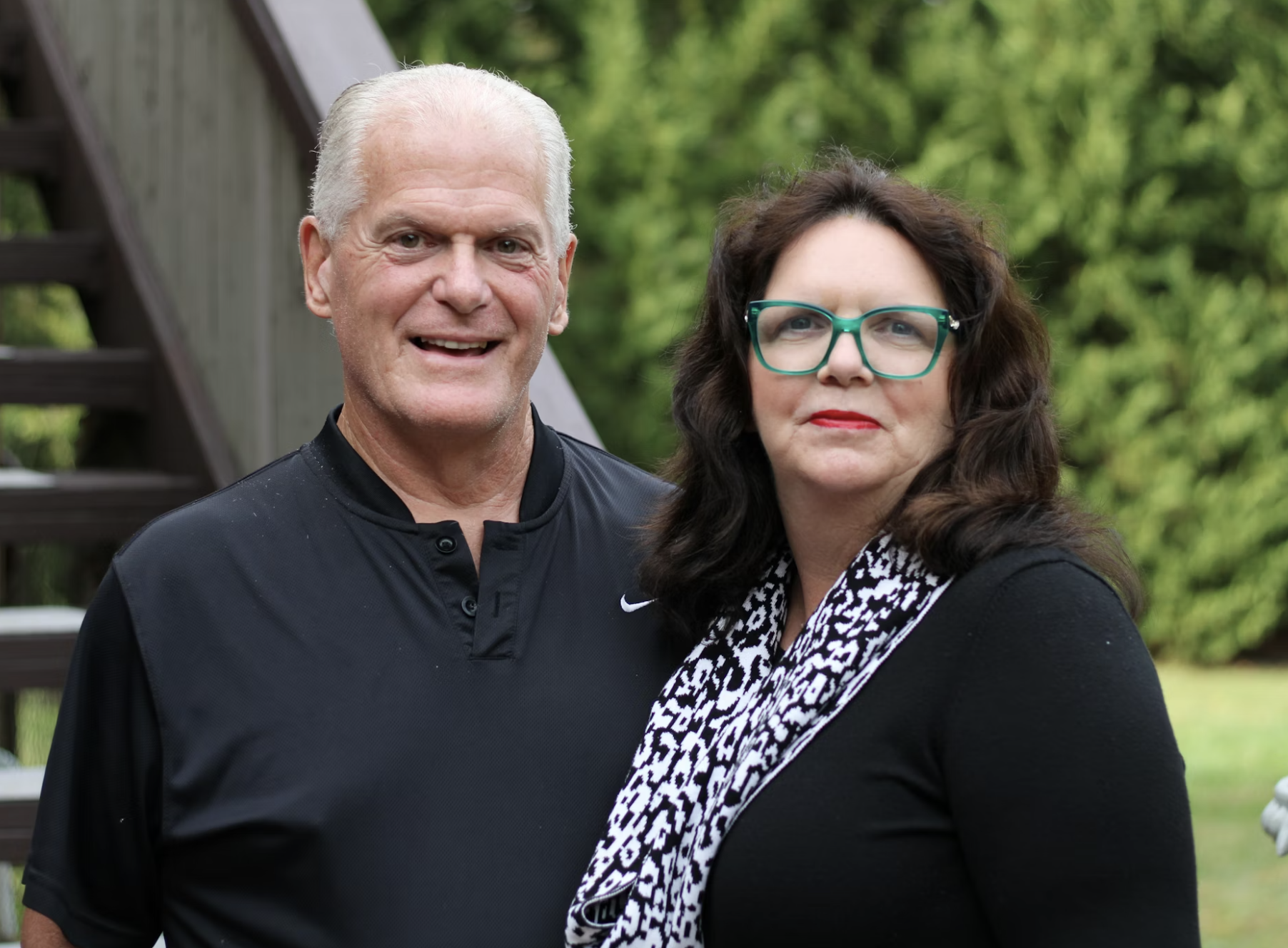 Mature couple smiling together outdoors